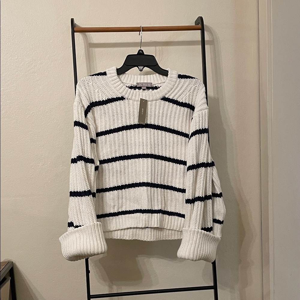 Striped J Crew Cotton Sweater